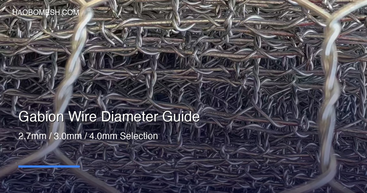 Gabion Wire Diameter Guide: How to Choose 2.7mm, 3.0mm, or 4.0mm for Your Project